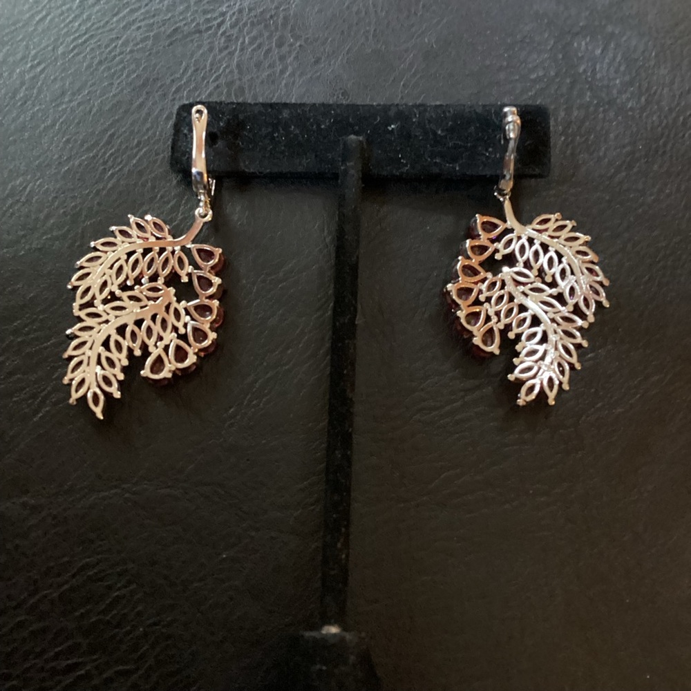 Sterling Silver Pink Ruby Lab Created White Cz Le… - image 4